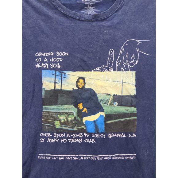 Mens Boyz N The Hood Ice Cube T Shirt Size L Blue Graphic Logo - Picture 8 of 12